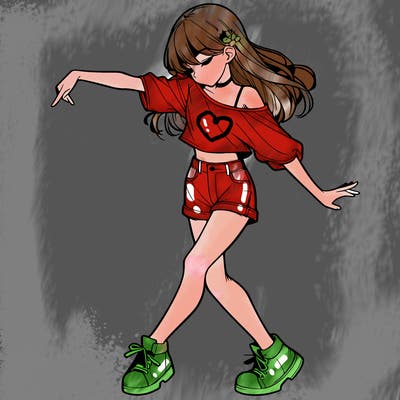 realistic girl danceing