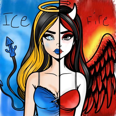 devil vs angel realistic girl