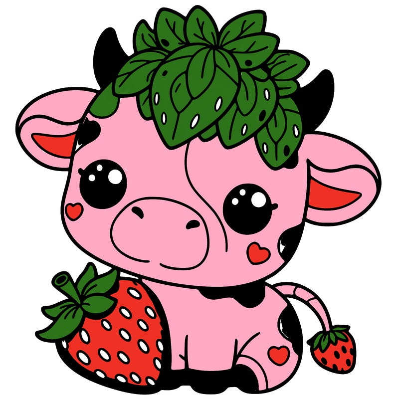 cute strawberry cow