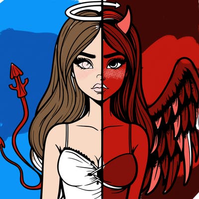 devil vs angel realistic girl