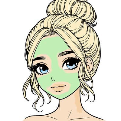 realistic pretty girl with hair in bun