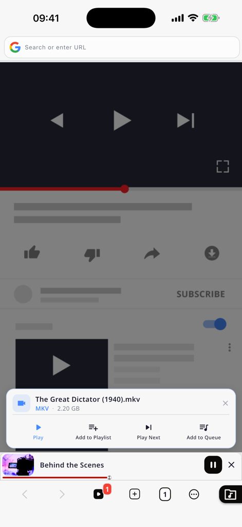xDL - Cloud Files Downloader - Interfaz de la aplicación xDL mostrando un reproductor de vídeo con controles de reproducción y opciones de descarga en el navegador integrado