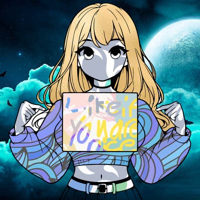 girl holding a blank sign in a long sleeve crop top