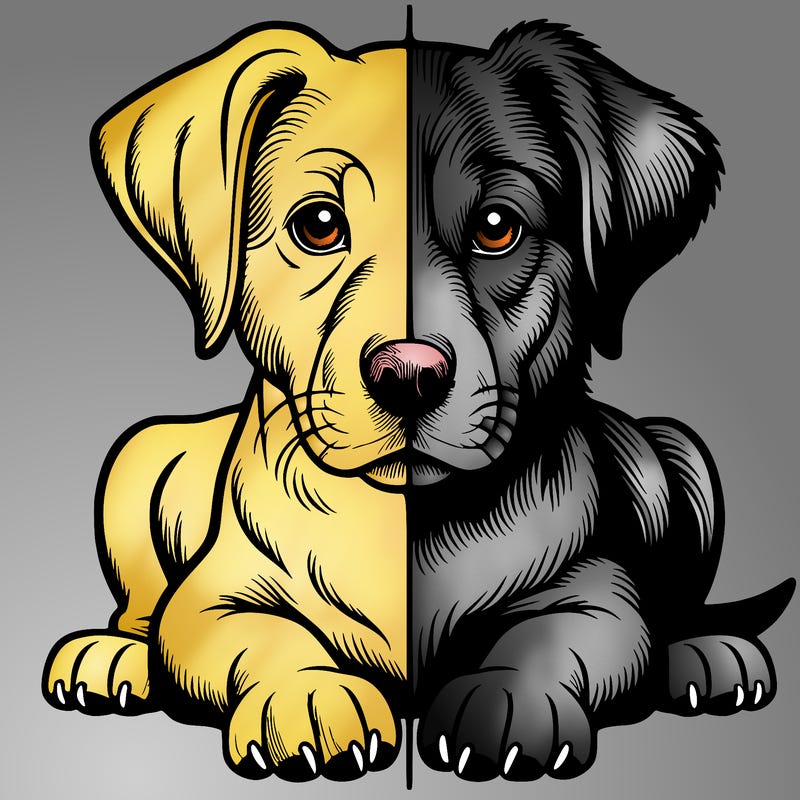 realistic dog split picture