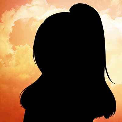 realistic girl with a high ponytail