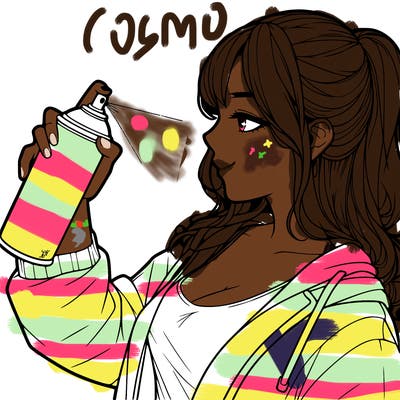 a realistic girl spray, painting