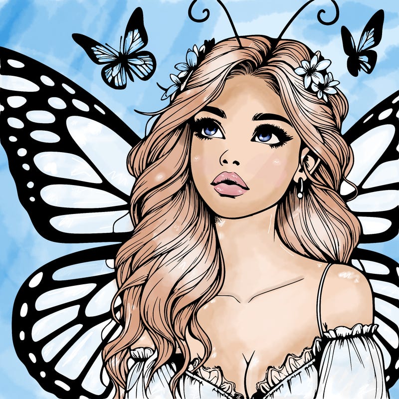 butterfly fairy realistic girl