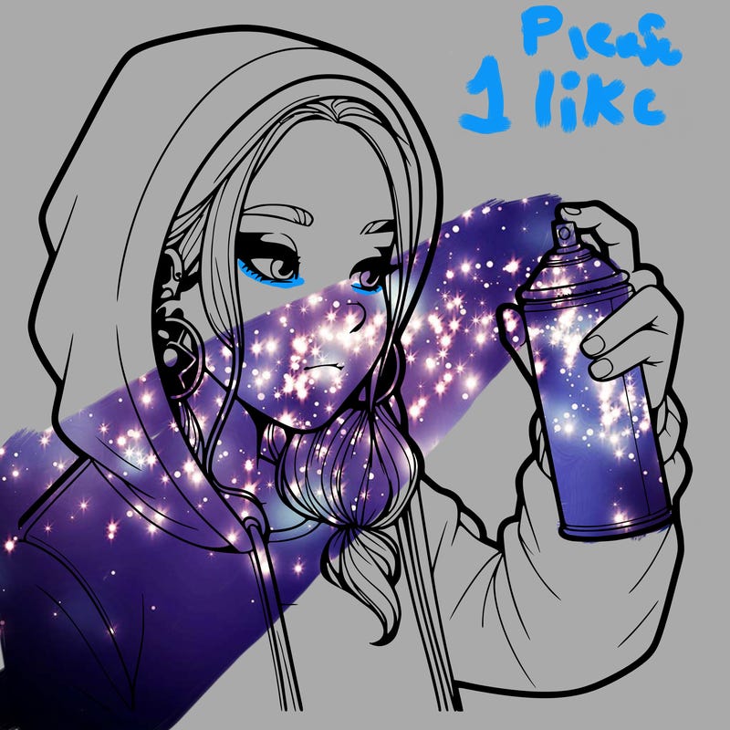 a realistic girl, spray painting