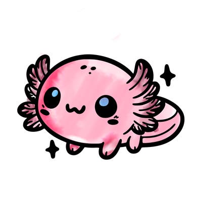 cute easy baby axolotl