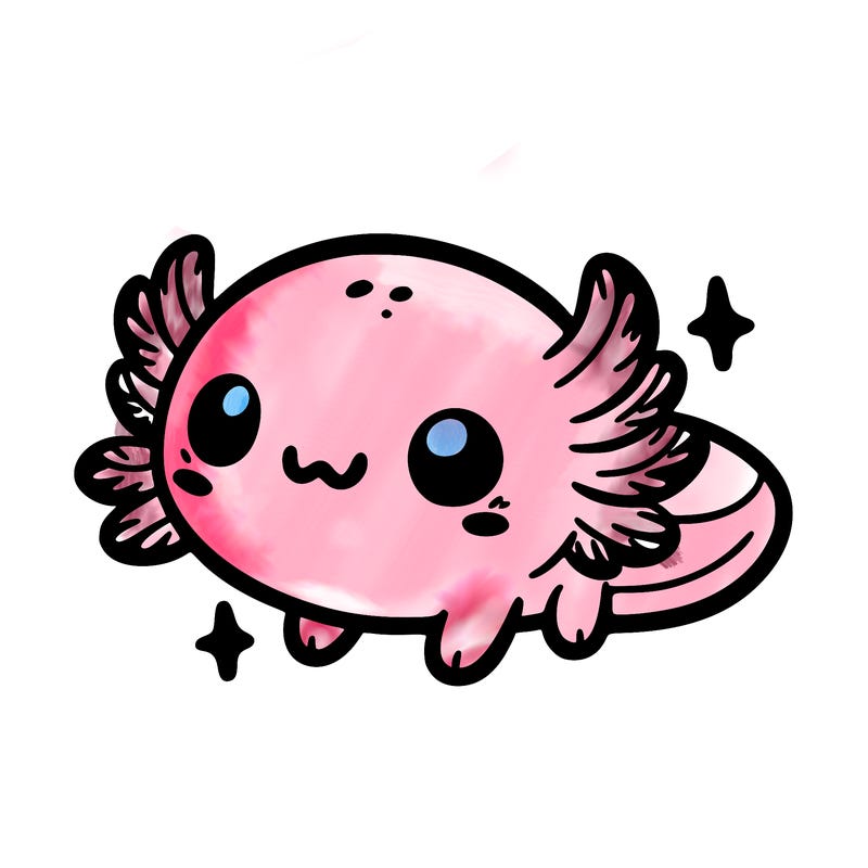 cute easy baby axolotl