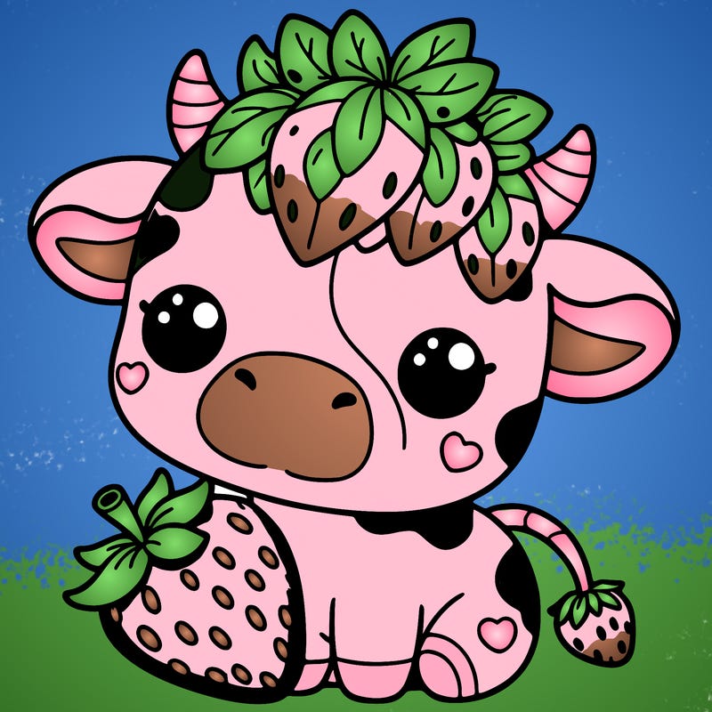 cute strawberry cow