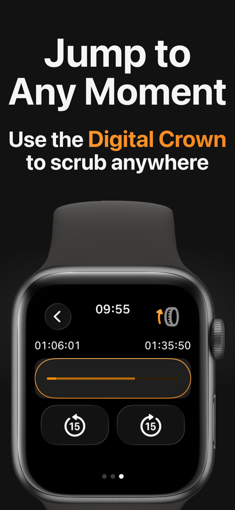WatchCloud - WatchCloud music player on Apple Watch with Digital Crown scrubbing controls