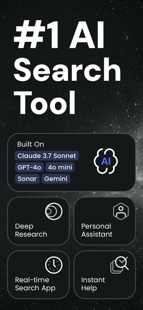 Inscope・Deep Research, Browser - Inscope app screenshot highlighting it as the number one AI search tool featuring Claude 3.7 Sonnet, GPT-4o, and Gemini models.
