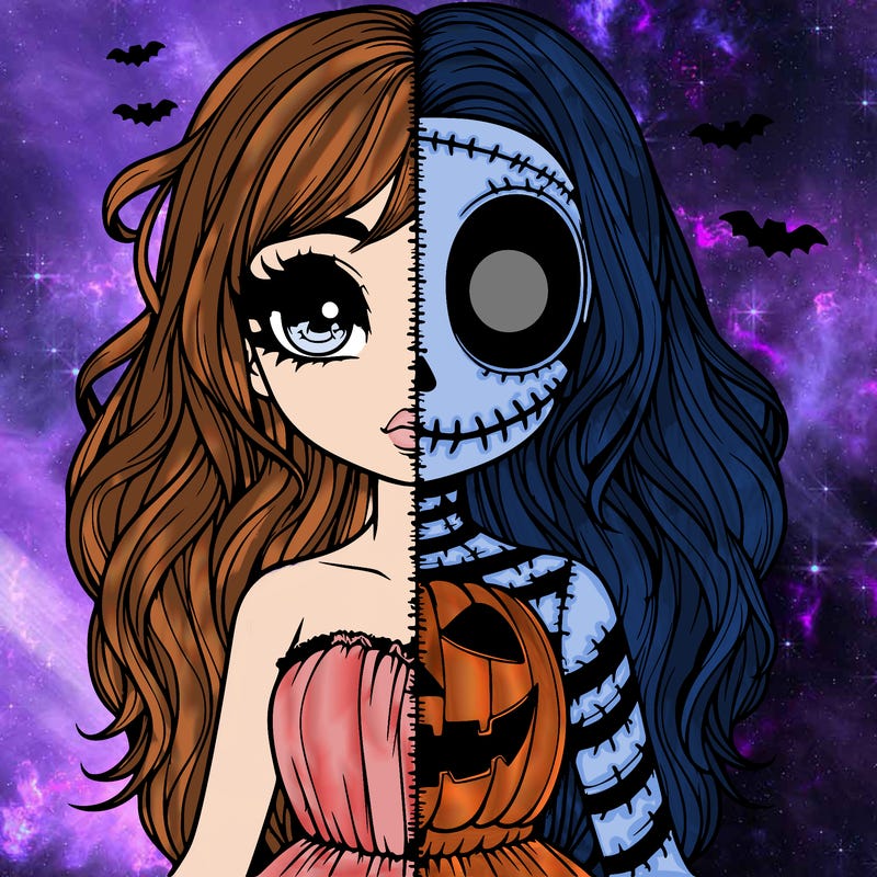 realistic girl halloween split