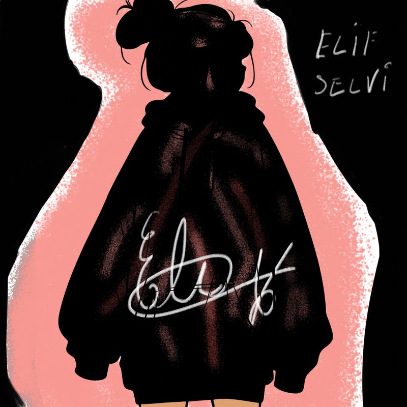 realistic girl with a oversized sweatshirt on and a bun