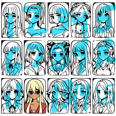 girls that look diffrent anime