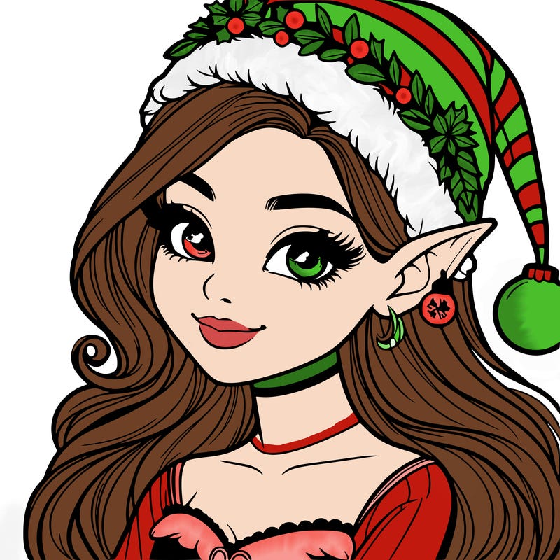 christmas girl elf realistic