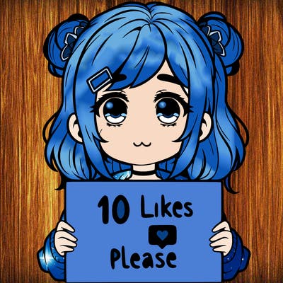 a girl with a sign saying 10 likes please