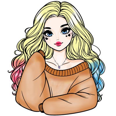 a beautiful girl in a big sweatshirt