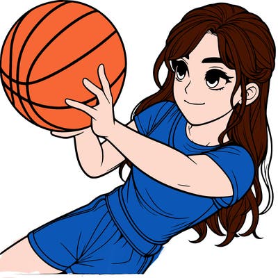 realistic girl playing basketball