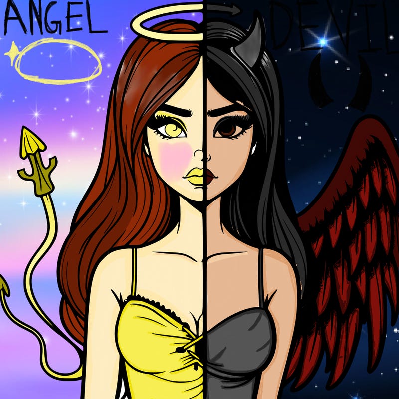 devil vs angel realistic girl