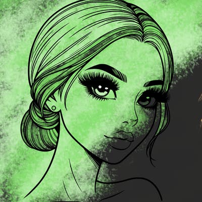 realistic girl with lashes