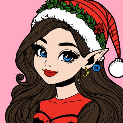 christmas girl elf realistic