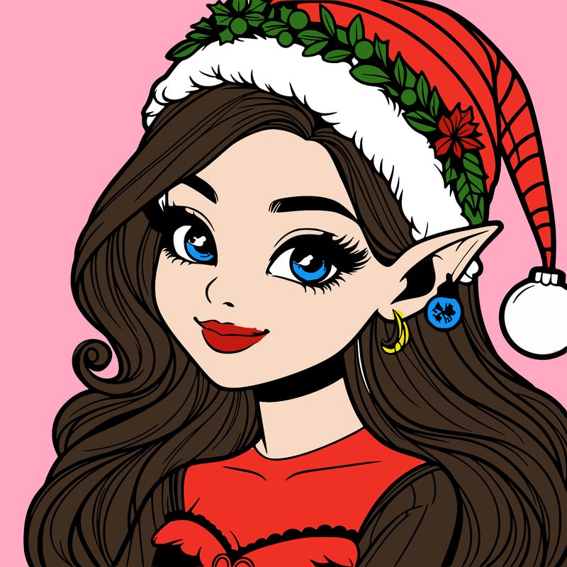christmas girl elf realistic