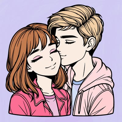 realistic girl and boy  love
