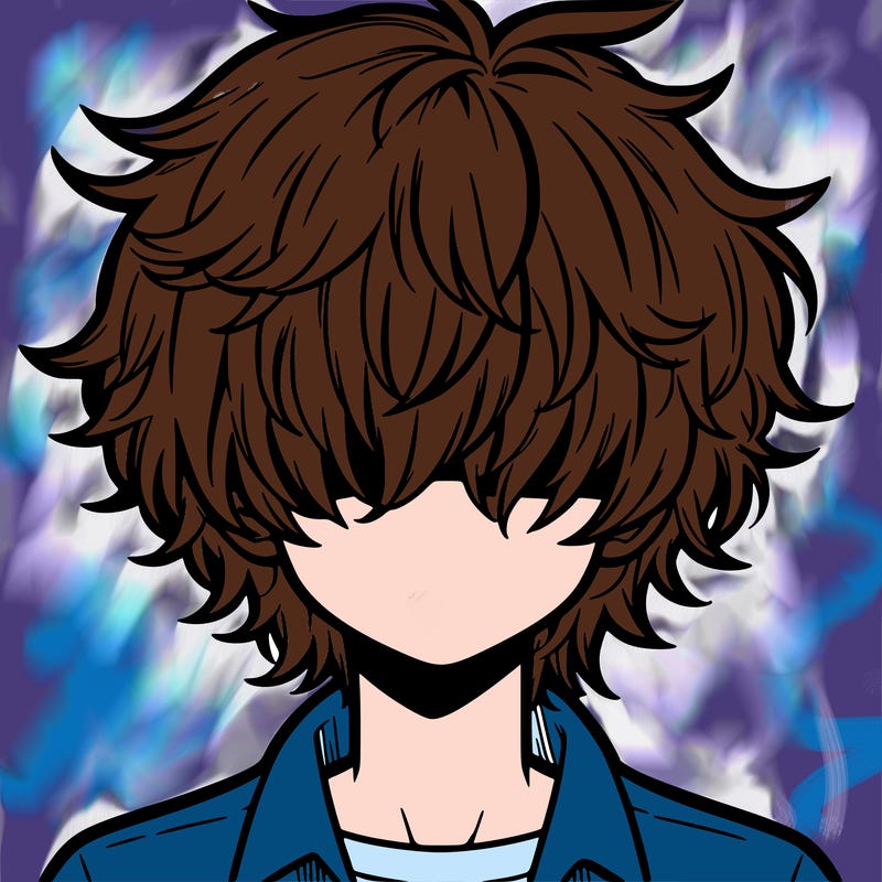 manga boy fluffy hair covering his eyes