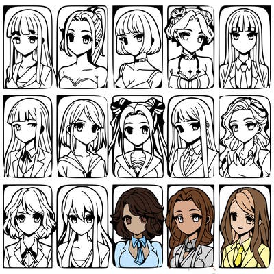 girls that look diffrent anime