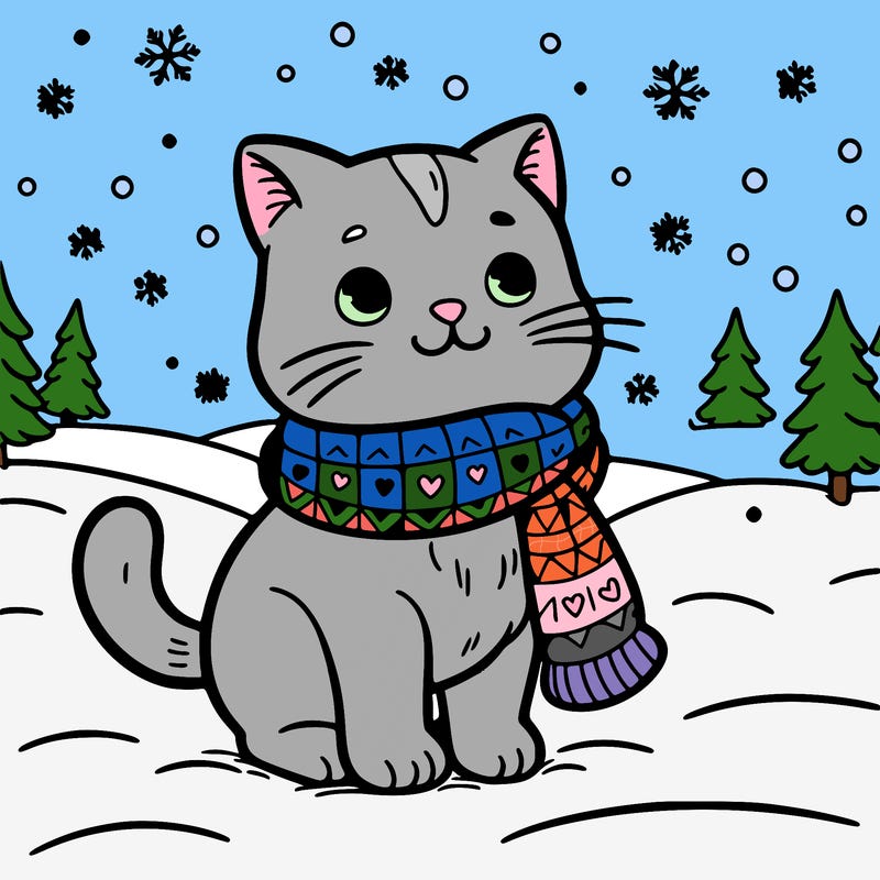 cat in the snow