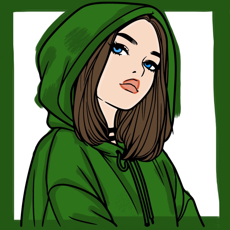 a realistic girl in a hoodie