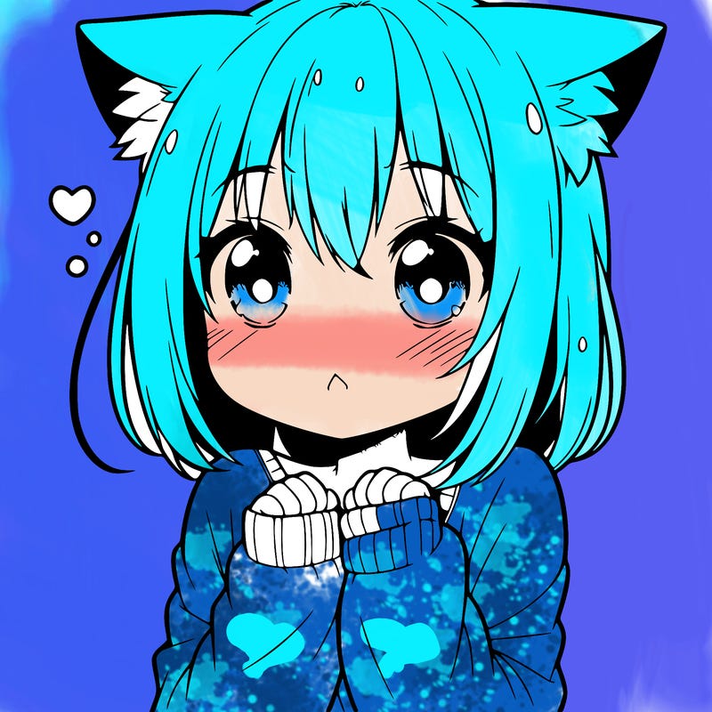 shy anime catgirl
