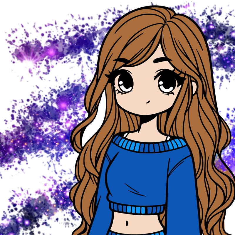 girl with long hair and a crop top with a sweater