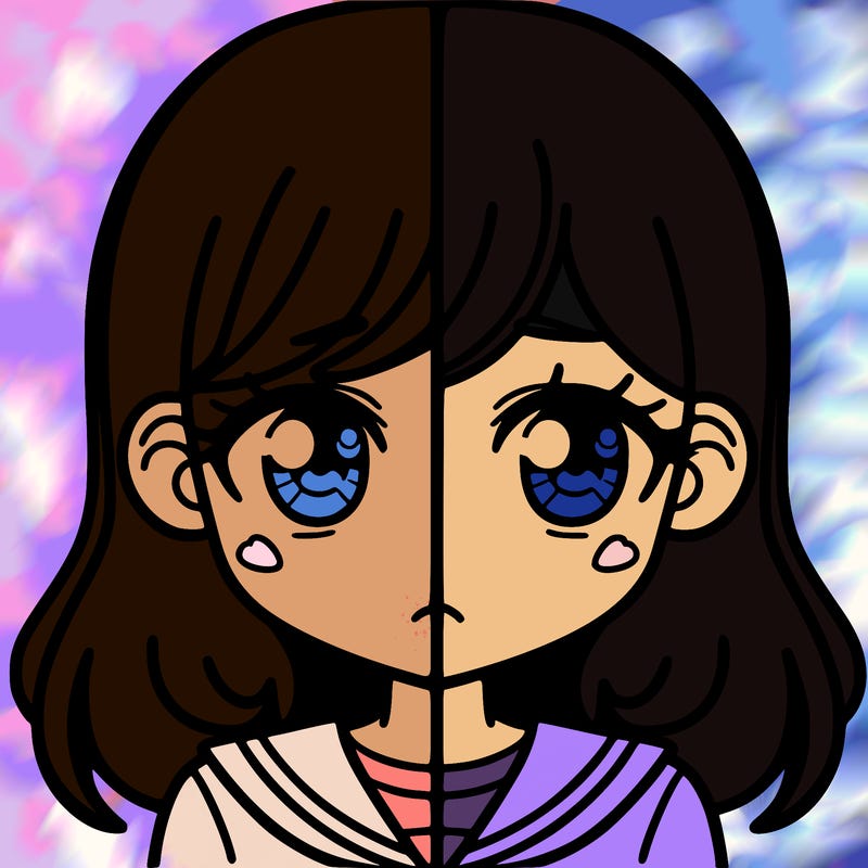 a split of a girl
