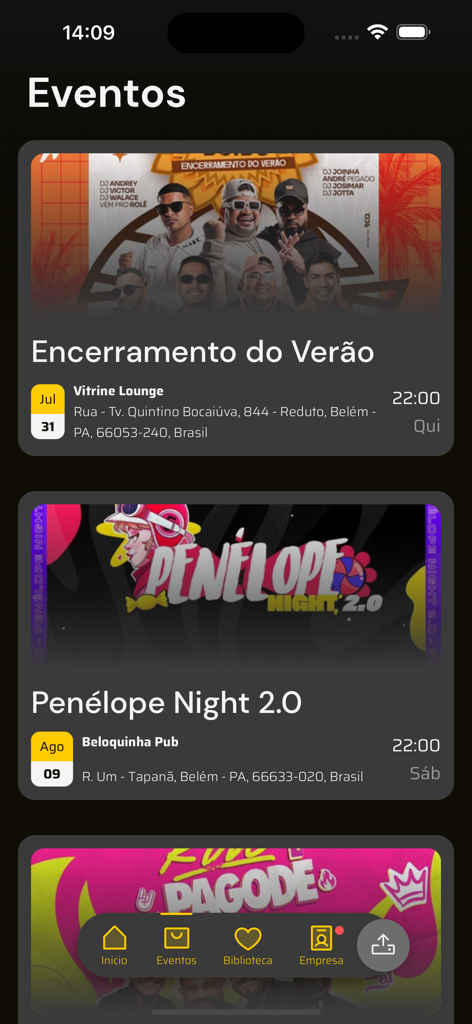 RockDoido - List of upcoming music events and parties within the RockDoido app