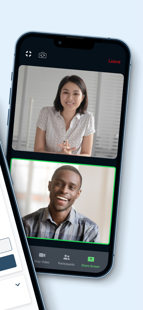 A secure video call between a healthcare professional and a patient on the OnCall Health mobile application.