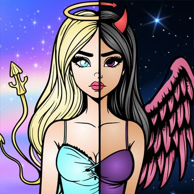 devil vs angel realistic girl