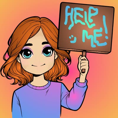 realistic girl holding up a sign