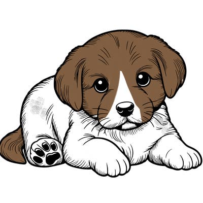 a cute realistic puppy