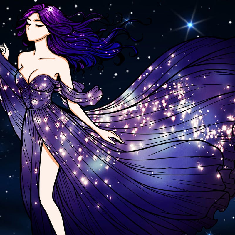 realistic woman in dress flowing the the wind