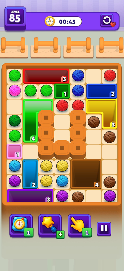 Drop Color Match: Block Puzzle - Colorful yarn ball sorting gameplay in Drop Color Match puzzle game