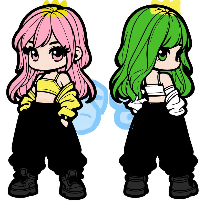 girl in crop top and baggy pants