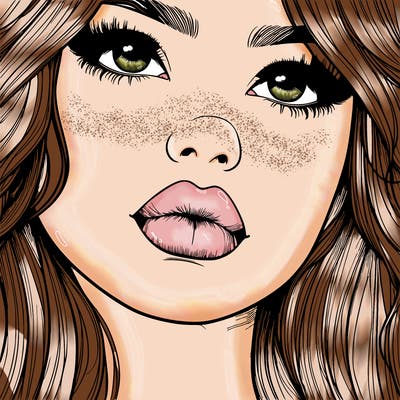 really realistic girl with lips