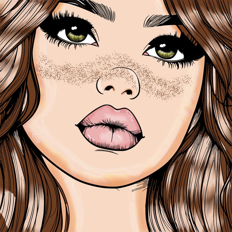 really realistic girl with lips