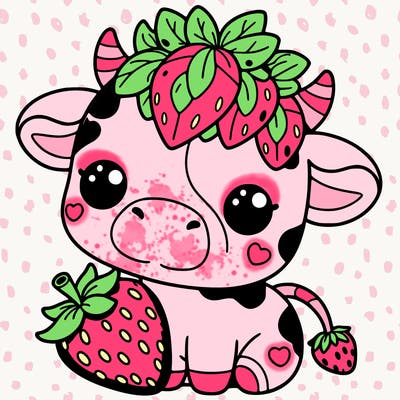 cute strawberry cow