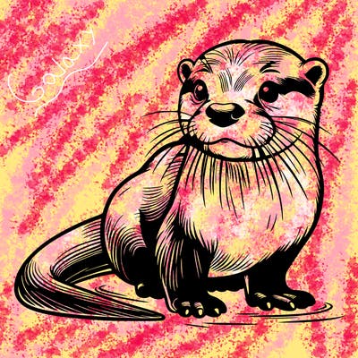 realistic otter
