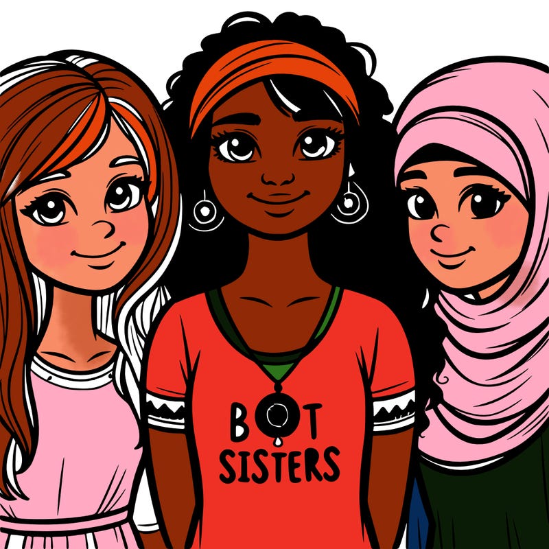 three sisters with a best sisters necklace