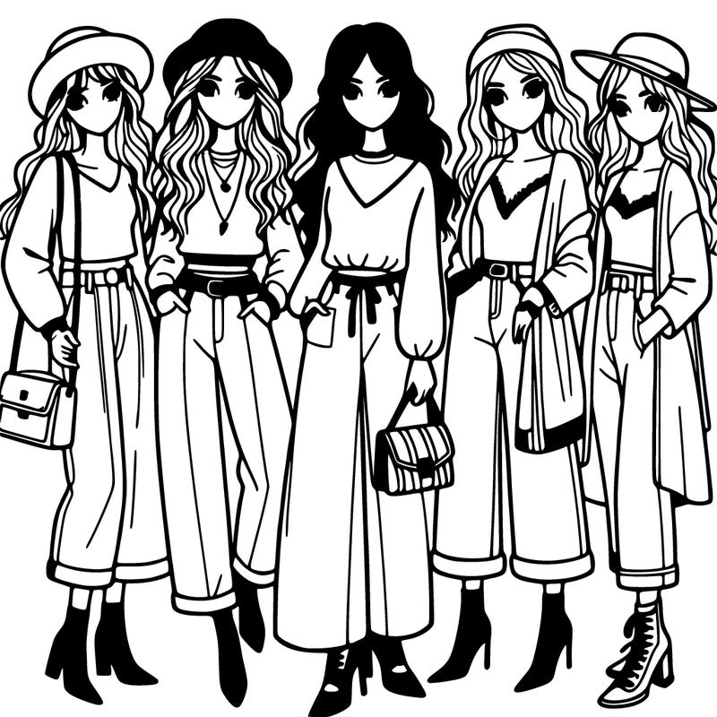 group of fashion girls